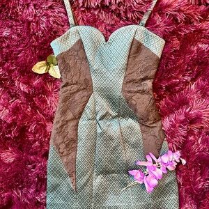 AllSaints Black and Turquoise Sheath Sexy Cocktail Dress 0